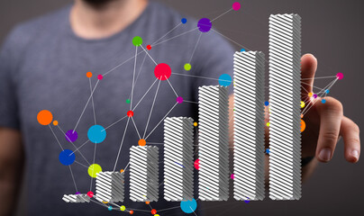 Visual representation of business growth, data analysis, and interconnectedness.