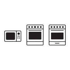 Microwave and stove cooking appliance icons