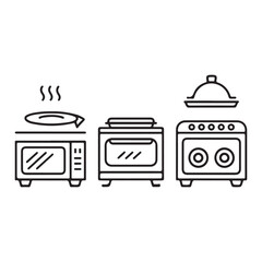 Microwave and stove cooking appliance icons