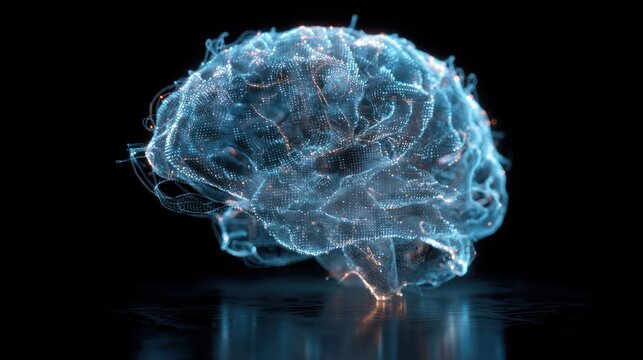 3D printed brain made of holographic technology and code