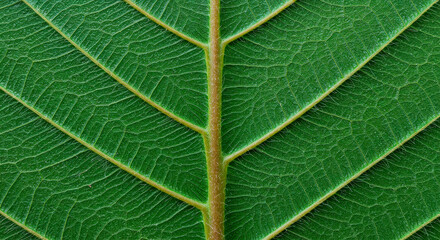 Close up view of leaf veins and texture. Macro image for scientific background or natural design. Plant biology concept. copy space