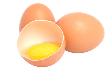 Eggs isolated on white background