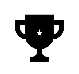 Trophy Icon with Star: Vector Award and Achievement Symbol