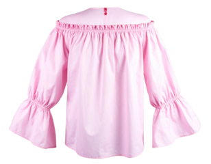 Pastel Off-Shoulder Blouse with Bell Sleeves, Isolated on Transparent Background PNG