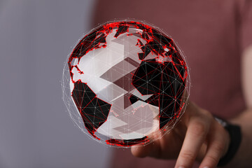 High-tech digital world, global network, futuristic connection, data visualization, internet of things.