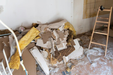 Renovation and demolition of house. Real house renovation. House improvement concept.