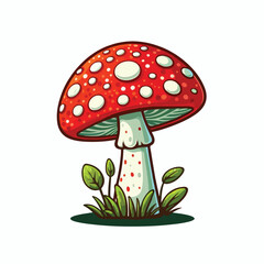Red and white spotted mushroom vector image