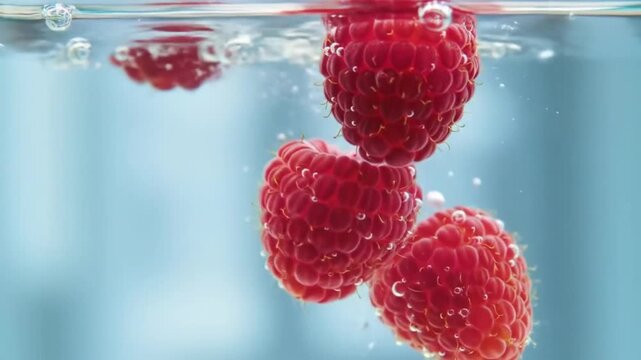 raspberry in water
