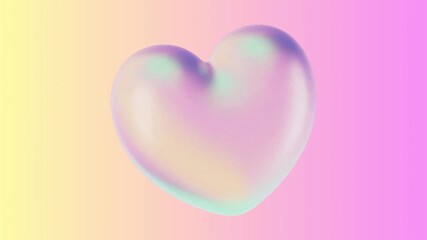 A beautiful iridescent 3D heart shimmering on a soft pastel gradient background, symbolizing modern love and digital romance. - Powered by Adobe