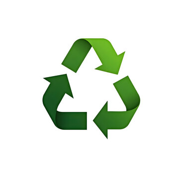 Recycling recycle eco-friendly environment sustainability green energy renewable clean energy symbol icon with 3D gradient arrows forming a circular shape on a transparent background