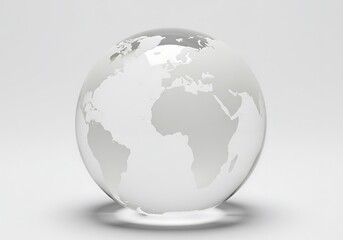 Fototapeta premium Glass globe showing continents isolated on white background
