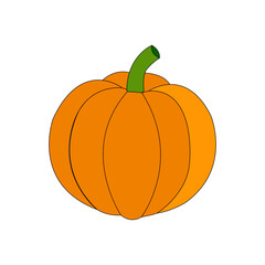 Simple Pumpkin Illustration – Orange Vegetable Clipart