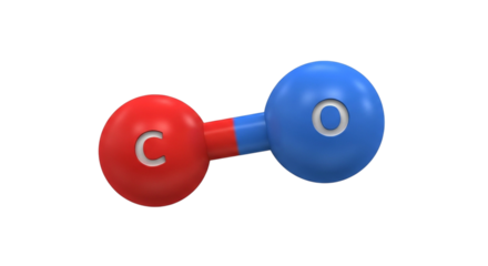 Carbon monoxide molecule co chemical structure isolated on transparent background