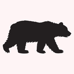 Bear Silhouette – Black Wildlife Animal Illustration