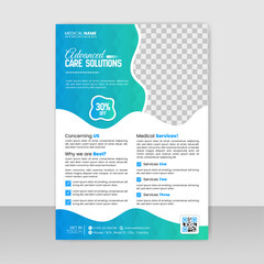Modern Medical Care Services Flyer Template.