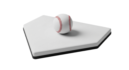 Baseball and home plate isolated on transparent background