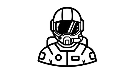 Fototapeta premium Astronaut Icon Vector Wearing Helmet and Suit for Space Exploration