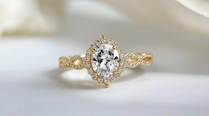 Rose gold ring with a single center diamond, minimalist and modern design. Set against a clean white background.
