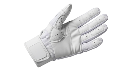 White leather golf glove for right hand isolated on transparent background