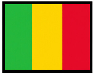 Fototapeta premium Flat Minimalist Design of Mali Flag with Bold Colors, isolated on transparent background PNG