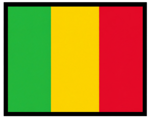 Flat Minimalist Design of Mali Flag with Bold Colors, isolated on transparent background PNG