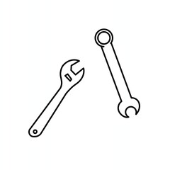 icon illustration wrench and nut whimsical sketch drawing