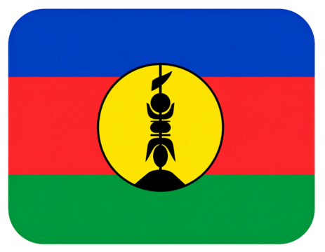 Flat Minimalist Design of New Caledonia Flag with Clean Lines, isolated on transparent background PNG