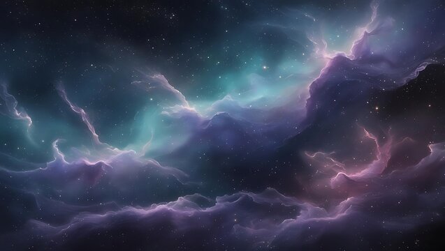 Vibrant Nebula Clouds Adorned With Countless Stars