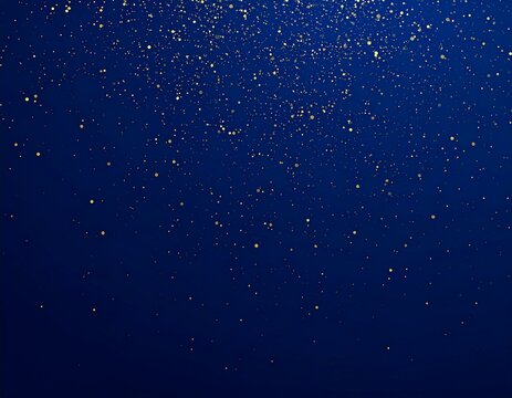 Golden glitter scattered across a deep blue background, creating a sparkling and luxurious effect like stardust in the night sky.