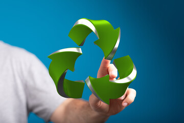 Green recycle arrows, sustainability, eco-friendly concept.  Perfect for environmental campaigns.