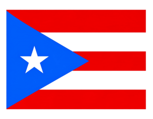  Flat Minimalist Design of Puerto Rico Flag with Bold Colors, isolated on transparent background PNG