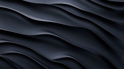 Fototapeta premium Smooth Black Textile Texture with Elegant Wave Patterns