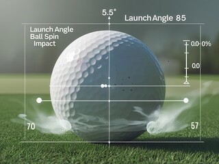 Analyzing golf ball launch angle and spin impact on performance golf course infographic outdoor side view sports science