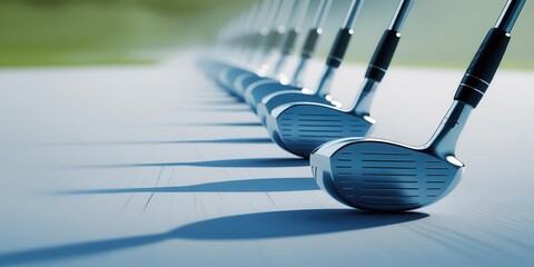 Golf swing practice driving range sports equipment outdoor close-up precision techniques for improvement
