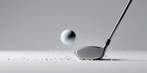 Golf swing action indoor studio sports photography minimalist environment close-up view dynamic motion