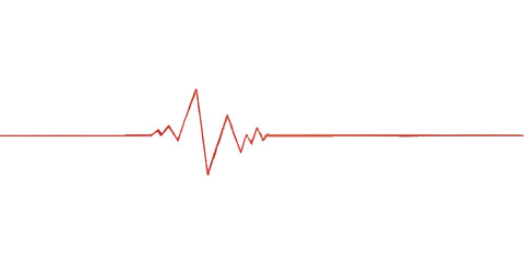 Electrocardiogram (ECG) monitor showing a red heartbeat pulse wave on a medical health chart with a flatline