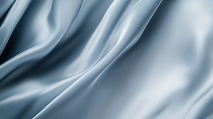 Fototapeta premium Elegant Light Blue Silk Fabric Draped in Soft Ripples and Folds
