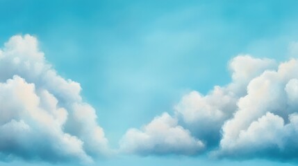 Soft White Clouds Against a Bright Blue Sky on a Sunny Day