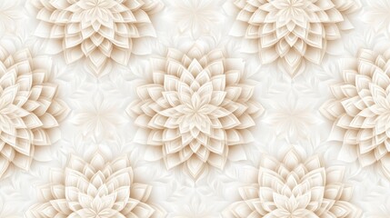 Elegant Floral Pattern with Soft Cream and Beige Tones for Design