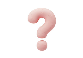 Naklejka premium Light pink question mark symbol, rounded shape, isolated on transparent background