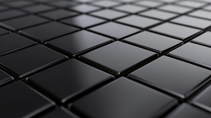 Black Glossy Square Tiles in a Contemporary Patterned Design