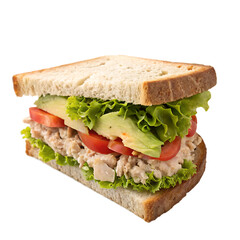 A turkey sandwich isolated on a transparent background

