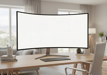 Curved Monitor on Desk Modern Workspace with Blank Screen for Customizable Display. Perfect for Tech Blogs & Website Mockups. (ENeHDtn3MPoAAAAASUVORK5CYII=.jpg)