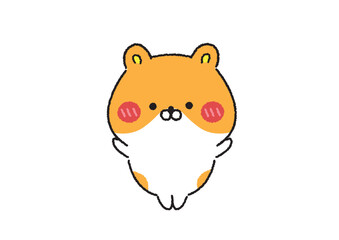 ゆる可愛いハムスターのイラスト
