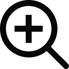 magnifying glass with plus sign for zoom in icon