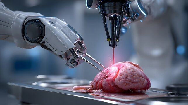 Robotic Surgeon Operating on a Heart - Powered by Adobe