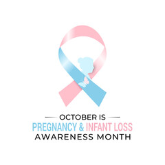 Pregnancy and Infant Loss Awareness Month, observed each October. It is a month to honor the memory of babies who were lost in miscarriage, stillbirth, and infancy. Banner poster, background. 
