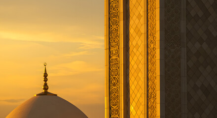 Dome silhouette in golden sunset light