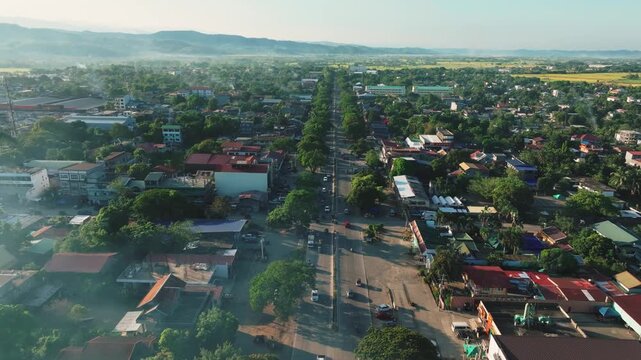 4K Aerial View Of Tabuk City, The Rice Granary of the Cordillera, Kalinga, Philippines
panoramic views of city streets, buildings, and the expansive agricultural landscapes