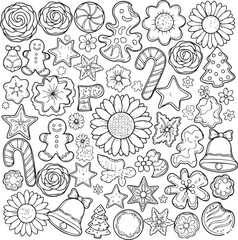 christmas, christmas tree, pattern, flower, vector, floral, design, seamless, vintage, illustration, ornament, decoration, art, wallpaper, nature, decor, texture, element, flowers, mandala, leaf, retr